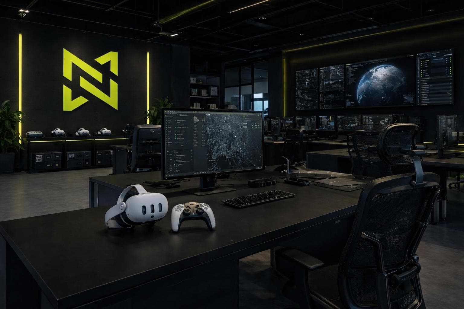 Complete Next Mission Lab training room with simulator stations